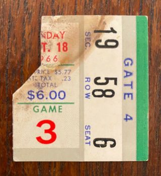 1966 Afl Buffalo Bills Vs Miami Dolphins Ticket Stub War Memorial Stadium