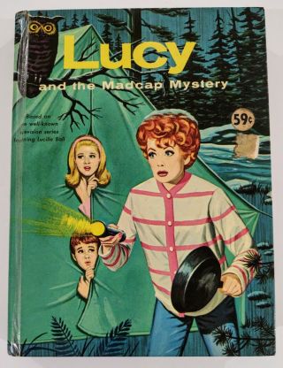 Vintage 1963 Cellophane Hard Cover Book Lucy & The Madcap Mystery,  Lucille Ball