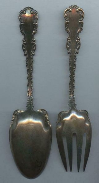 18 - 1900’s WHITING STERLING SILVER SALAD SET - HEAVY PAIR - PAT.  1891 2