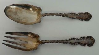 18 - 1900’s WHITING STERLING SILVER SALAD SET - HEAVY PAIR - PAT.  1891 3
