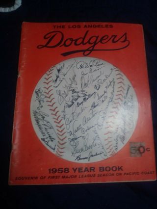 1958 Los Angeles Dodgers Yearbook In Very Good - (see Scan)