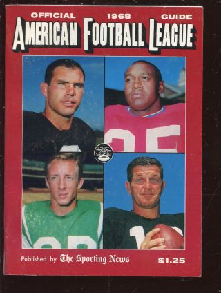 1968 The Sporting News Afl Football Guide Exmt