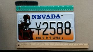 License Plate,  Nevada,  The V & T Lives,  Train,  Locomotive,  Vt 2588