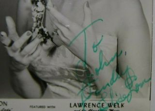 Vintage 1960 ' s Signed ALICE LON Photo LAWRENCE WELK SHOW 2