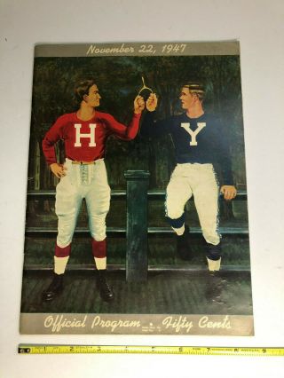 1947 Harvard Vs Yale College Football Game Program Robert Kennedy Rfk Pictured