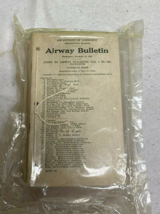 Vintage 1928 Airway Bulletin Dept Of Commerce Washington Dc