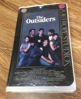 The Outsiders Vhs Ntsc (1983) Vintage Large Clamshell Case Matt Dillon