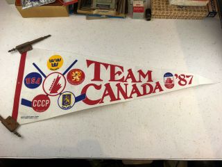 Vintage 1987 Canada Cup Pennant,  Hockey Team Canada