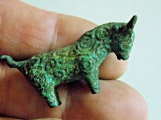 Circa 100 Bc - 100 Ad Ancient Celtic Bronze Votive Bull Statuette Metal Detectin