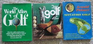 3 Golf Coffee Table Books With Dust Covers All Are In