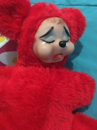 Vintage Rubber Face Plush Pouting Sad Crying Bear