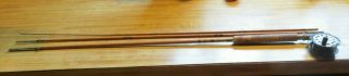 Vtg.  Montague Split Bamboo Fly Rod Fishing 3 Piece 109 " With Reel