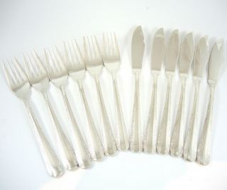 Vintage Rodd Silver Plate Nemesia Fish Cutlery Set For 6 Newer Design