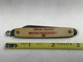 1950s Official Souvenir Brooklyn Dodgers Baseball Pocket Knife By Colonial