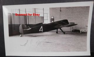 1939 Steve Wittman Signed Photo Airplane Cleveland Air Race Thompson Trophy 333b