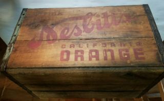 Vintage Nesbitts Oranges Crate Wood Advertising Soda Pop Bottling Co.  Erie,  Pa.