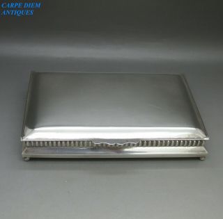 Vintage Stylish Solid Sterling Silver Cigarette Box 195g 16.  3cm Spain C1980