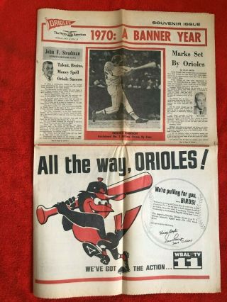 1970 Baltimore Orioles World Champions World Series Full Newspaper