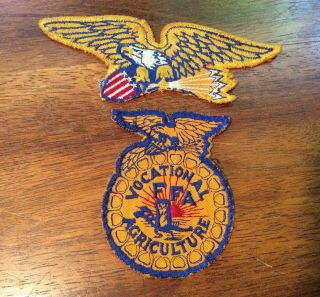 Vintage Set Of 2 Patches Ffa (future Farmers Of America) & American Eagle