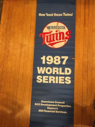Minnesota Twins 1987 World Series Downtown Banner Man Cave Rare Double Sided
