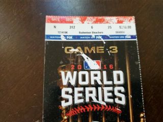 2016 World Series Game 3 Ticket Wrigley Field Chicago Cubs 2