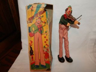 Mechanical Happy The Violinist Clown Antique Wind Up Toy – Tps Occupied Japan.