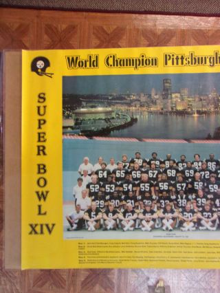 Vintage Pittsburgh Steelers Bowl IXV Champions Team Photo Poster 24 x 32 3