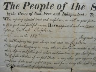 Antique 1816 York State Military Promotion Signed Governor Daniel D Tompkins 3