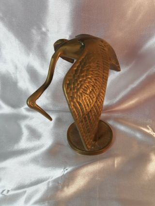 Vintage Solid Brass Figurine Statue Sculpture Crane,  Heron,  Egret Bird.