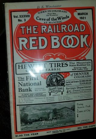 Vintage The Railroad Red Book Denver & Rio Grande Western No.  3 March 1921