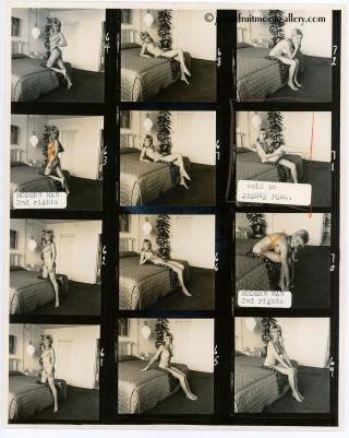 Bunny Yeager Vintage Contact Sheet Photograph Sexy Kathy Carr Boudoir Session