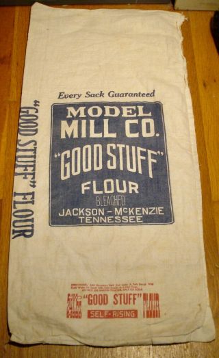 Antique Flour Sack 24 Lbs.  " Good Stuff " Flour Jackson - Mckenzie Tennessee