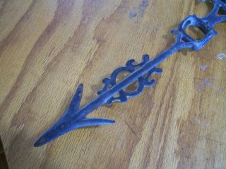 Antique Cast Iron Weather vane Arrow Directional Stained Glass Lightning Rod OLD 3