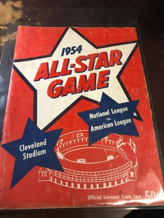 1954 All - Star Game Cleveland Stadium Program Great Shape