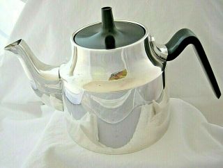 Vintage Mid Century Modern Tea Pot C M Cohr Denmark Atla Silver Plate