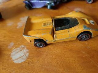Vintage 1968 - 69 Mattel Hot Wheels Redline Enamel Orange McLaren M6A EX 3