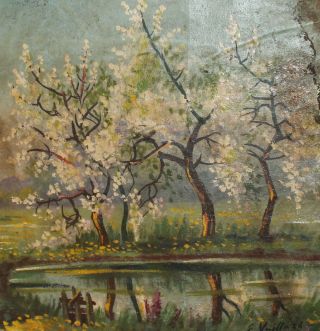 Antique French Post Impressionist Landscape Oil Painting Signed E.  Vuillard
