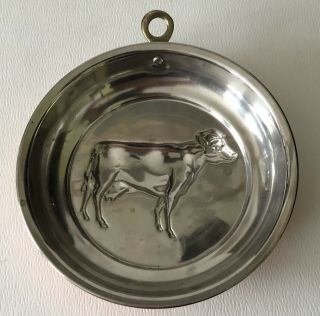 Vintage Farm Dairy Cow Hanging Copper Tin Lined Kitchen Jell - O Butter Cake Mold 3