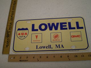 Lowell Pontiac Buick Gmc Massachusetts Plastic Booster Front License Plate