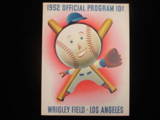 1952 Pacific Coast League San Francisco @ Los Angeles Program/scorecard