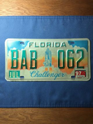 Florida Space Shuttle Challenger License Plate Rare