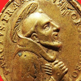 Antique 18th Century Franciscan Medal St Francis & St Seraphin Religious Pendant