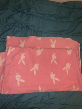 Vintage Playboy Blanket Pink All Over Print Fleece 46x56