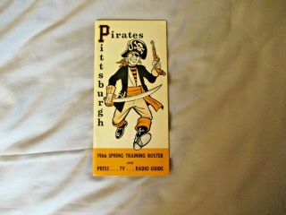 1966 Pittsburgh Pirates Media Guide Yearbook Roberto Clemente Roster Program Ad