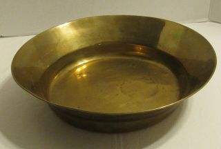 Vintage Large Brass Bowl Basin Centerpiece Unmarked 14 1/2 " Diameter Decorative