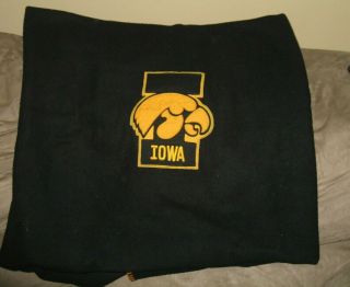 Rare Vintage University Of Iowa Hawkeyes Amana Woolen Mills 100 Wool Blanket