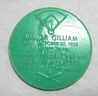1955 Armour Hot Dog Coin James Junior Gilliam Brooklyn Dodgers 2