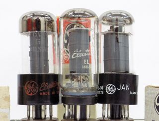 Trio of Vintage General Electric 6V6GT/A Gray Plates Vacuum tubes. 2