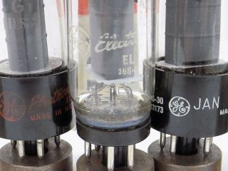 Trio of Vintage General Electric 6V6GT/A Gray Plates Vacuum tubes. 3