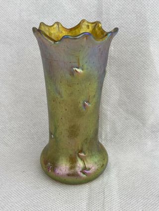 Antique Loetz Astartig Vase 4 1/8 Inch Tall Production Number Ii - 1376 Circa 1904